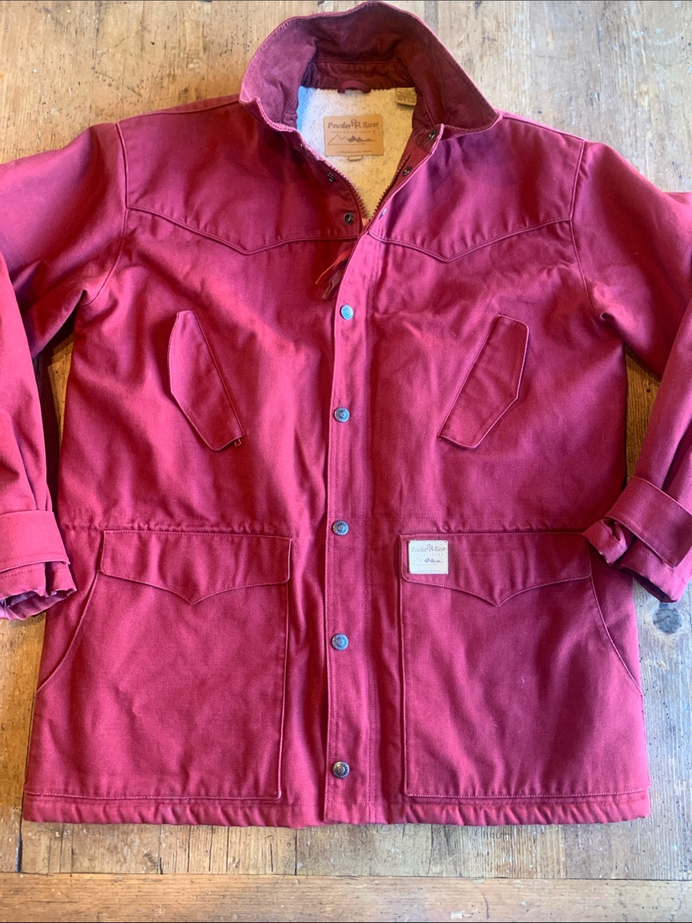 Men's Red Military-Style Field Jacket - Picture 12 of 16